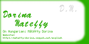 dorina mateffy business card